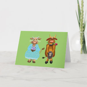 Cow and bull wedding card