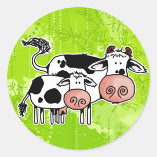 cow and calf classic round sticker