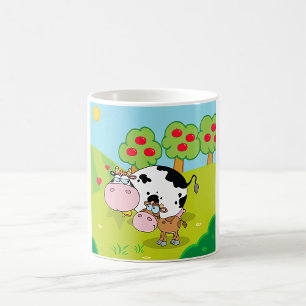 Cow and Calf Farm Scene Coffee Mug
