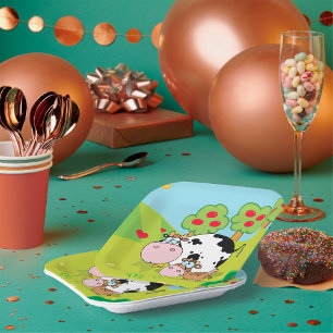 Cow And Calf Paper Plate