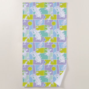 Cow and Chicken Colour Block Pattern Beach Towel
