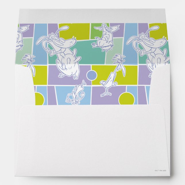 Cow and Chicken Colour Block Pattern Envelope (Back (Bottom))