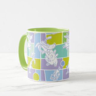 Cow and Chicken Colour Block Pattern Mug