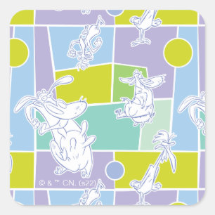 Cow and Chicken Colour Block Pattern Square Sticker