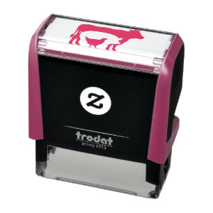 Cow and chicken farm photo self-inking stamp