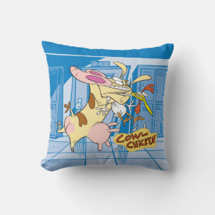 Cow and Chicken Hug Graphic Cushion