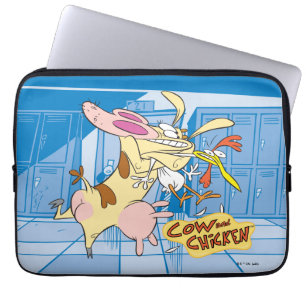 Cow and Chicken Hug Graphic Laptop Sleeve