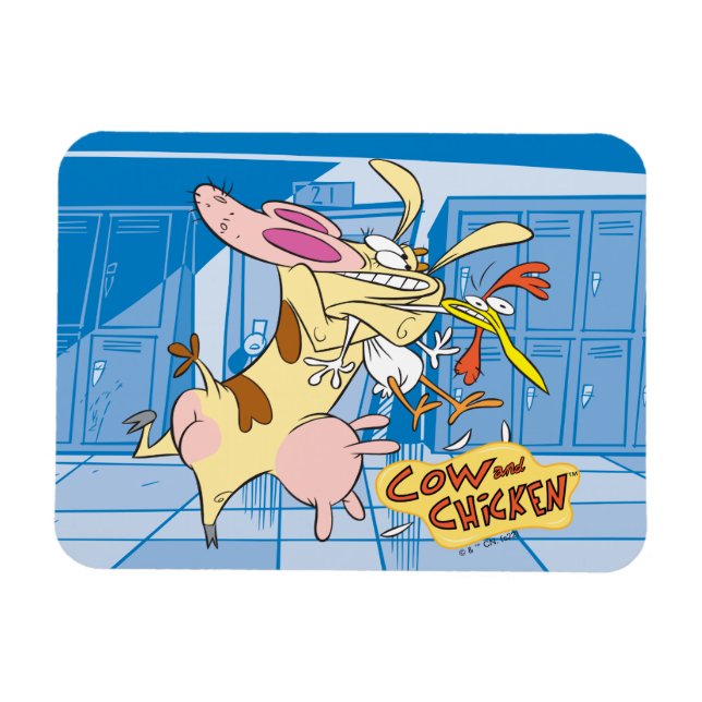 Cow and Chicken Hug Graphic Magnet (Horizontal)