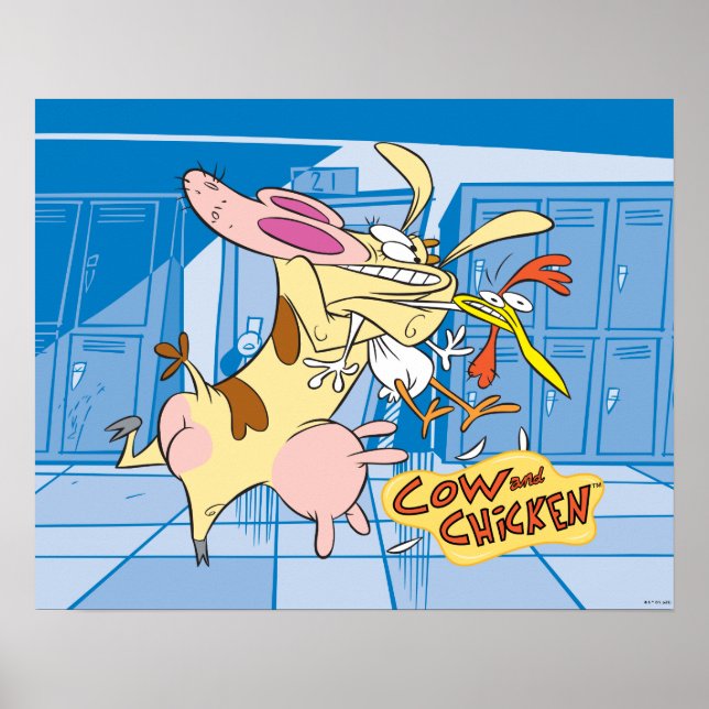 Cow and Chicken Hug Graphic Poster (Front)