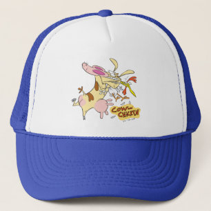 Cow and Chicken Hug Graphic Trucker Hat