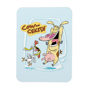 Cow and Chicken Laughing Graphic Magnet