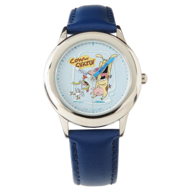 Cow and Chicken Laughing Graphic Watch (Front)