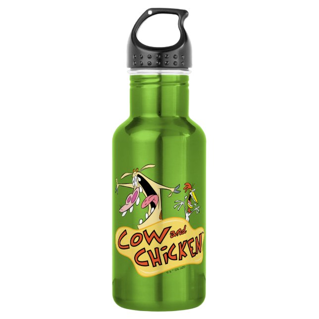Cow and Chicken Logo Graphic 532 Ml Water Bottle (Front)
