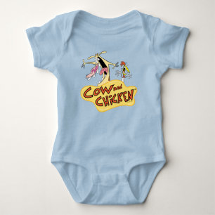 Cow and Chicken Logo Graphic Baby Bodysuit