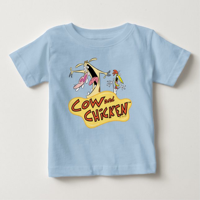 Cow and Chicken Logo Graphic Baby T-Shirt (Front)
