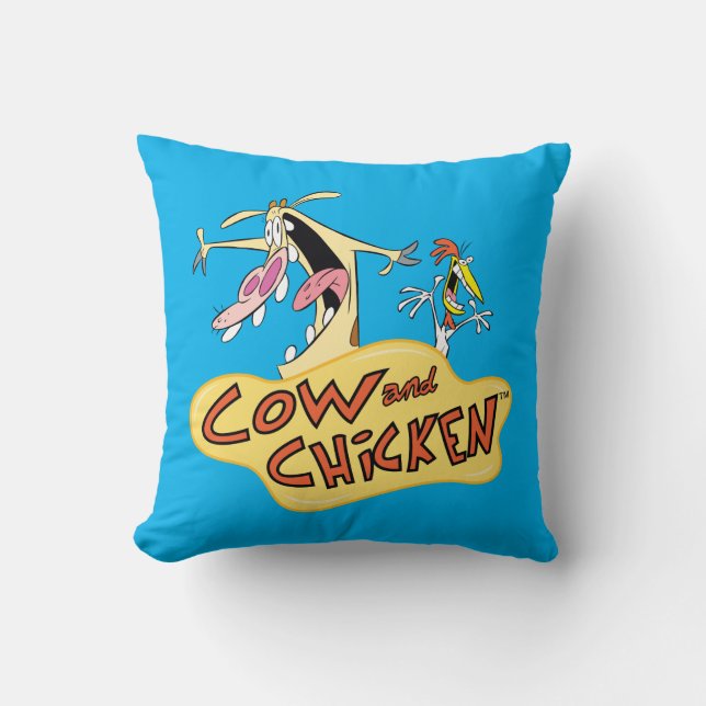 Cow and Chicken Logo Graphic Cushion (Front)