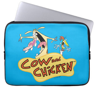 Cow and Chicken Logo Graphic Laptop Sleeve