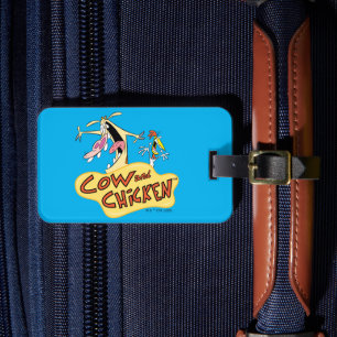 Cow and Chicken Logo Graphic Luggage Tag