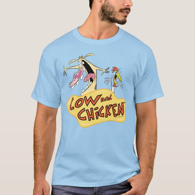Cow and Chicken Logo Graphic T-Shirt (Front)