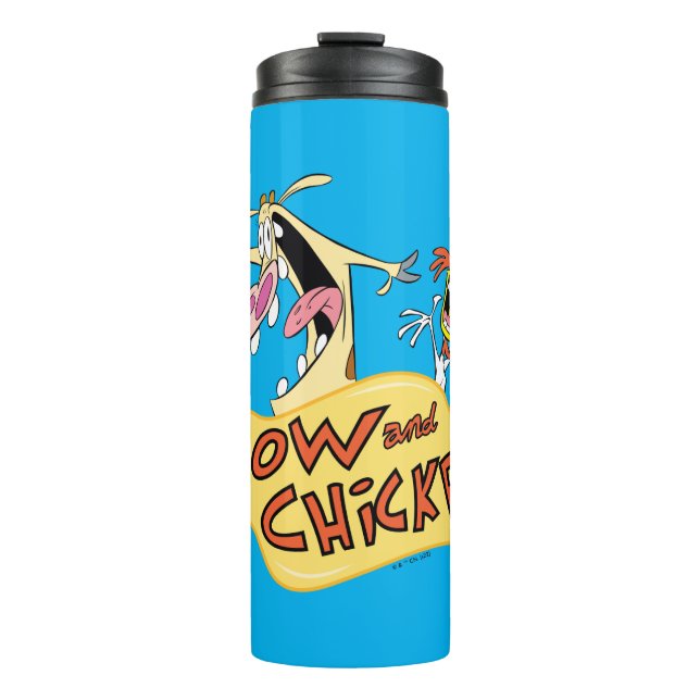 Cow and Chicken Logo Graphic Thermal Tumbler (Front)