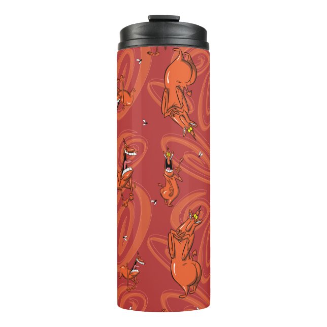 Cow and Chicken Red Guy Pattern Thermal Tumbler (Front)