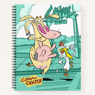 Cow and Chicken Running Graphic Notebook