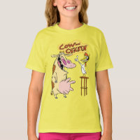 Cow and Chicken Smiling Graphic