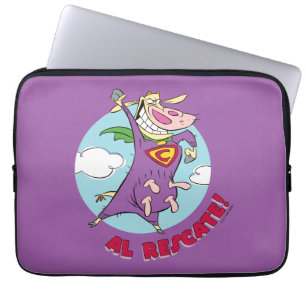 Cow and Chicken Super Cow Al Rescate! Laptop Sleeve