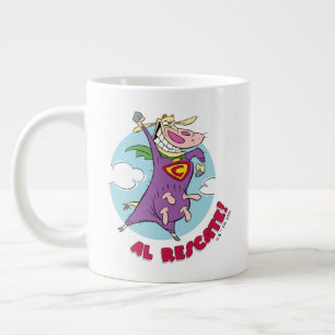 Cow and Chicken Super Cow Al Rescate! Large Coffee Mug