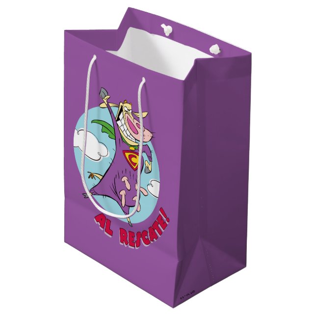 Cow and Chicken Super Cow Al Rescate! Medium Gift Bag (Front Angled)