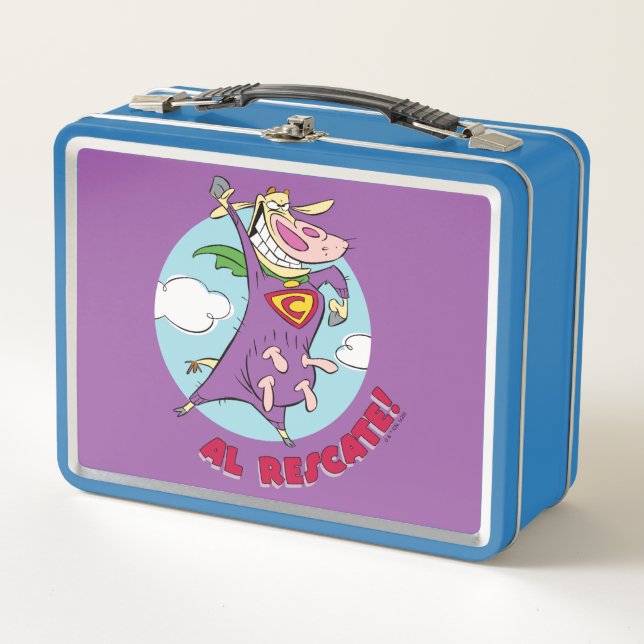 Cow and Chicken Super Cow Al Rescate! Metal Lunch Box (Front)