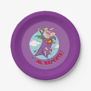 Cow and Chicken Super Cow Al Rescate! Paper Plate