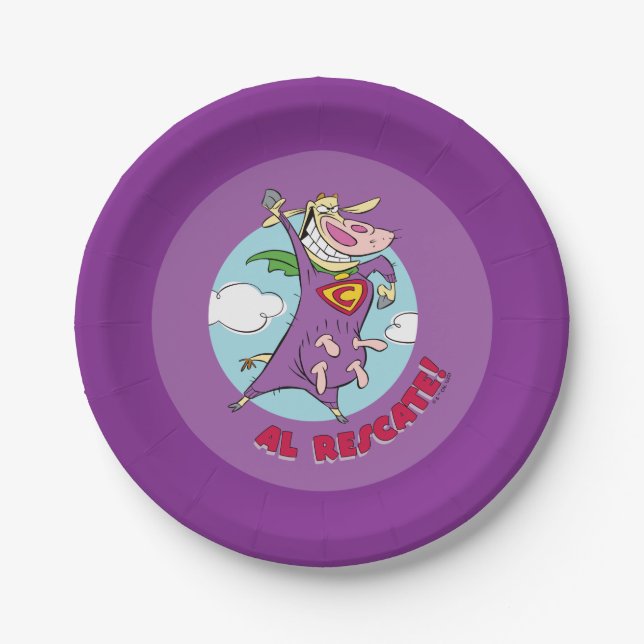 Cow and Chicken Super Cow Al Rescate! Paper Plate (Front)