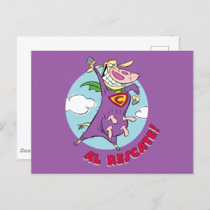 Cow and Chicken Super Cow Al Rescate! Postcard