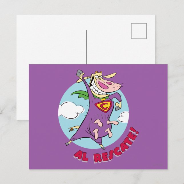 Cow and Chicken Super Cow Al Rescate! Postcard (Front/Back)