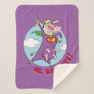 Cow and Chicken Super Cow Al Rescate! Sherpa Blanket