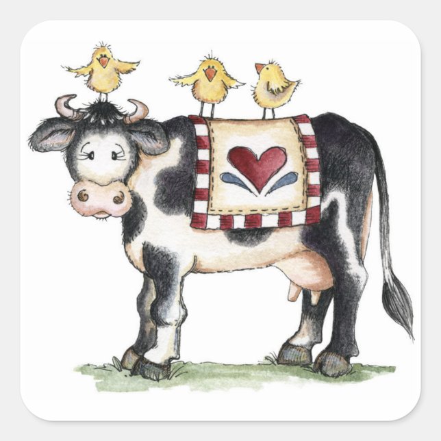 Cow and Chicks - Stickers (Front)