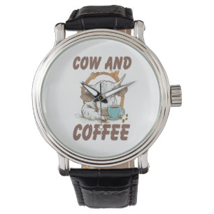 Cow and Coffee , Funny Western Girl Watch