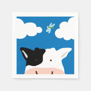 Cow and Dragonfly Napkin