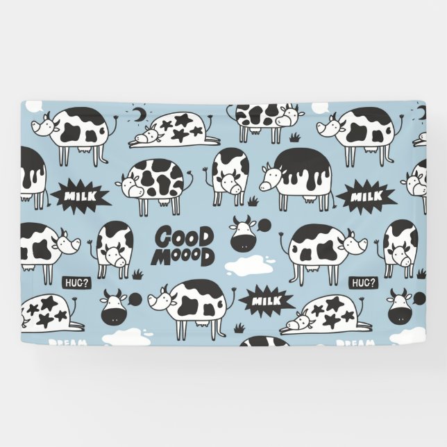 Cow and milk banner (Horizontal)