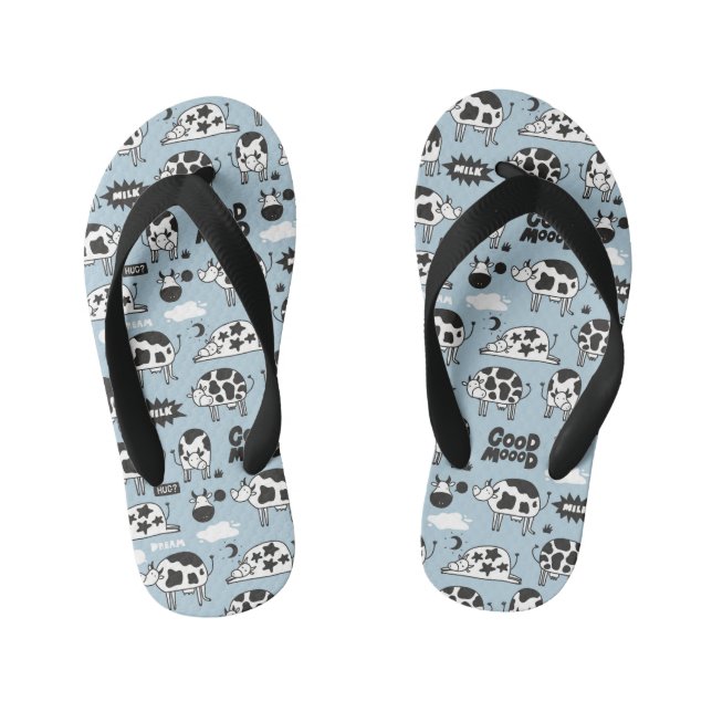 Cow and milk kid's thongs (Footbed)