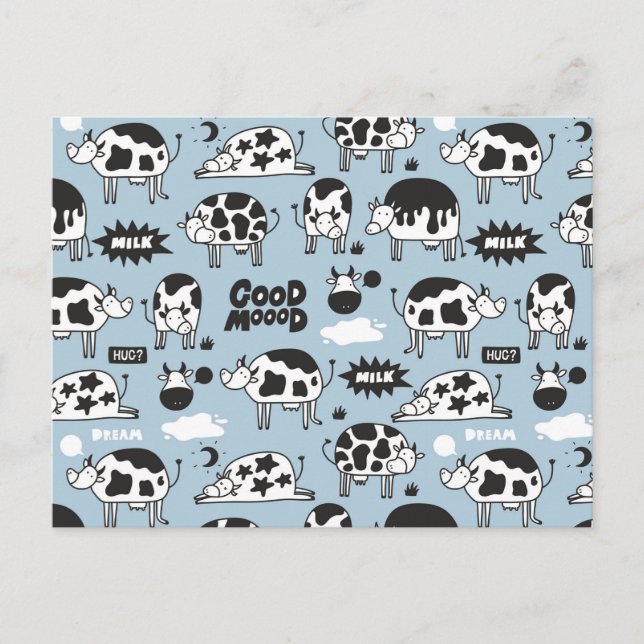 Cow and milk postcard (Front)