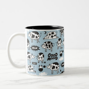 Cow and milk Two-Tone coffee mug