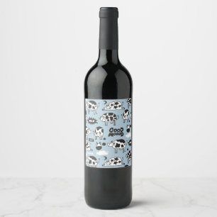 Cow and milk wine label