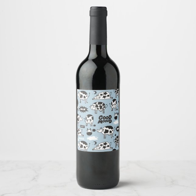 Cow and milk wine label (Front)
