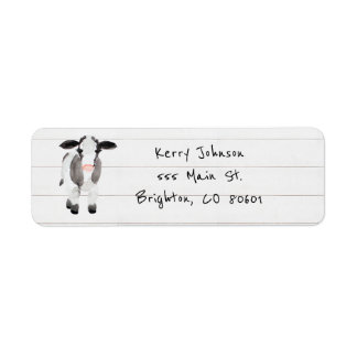 Cow and shiplap farmhouse - address label template return address label