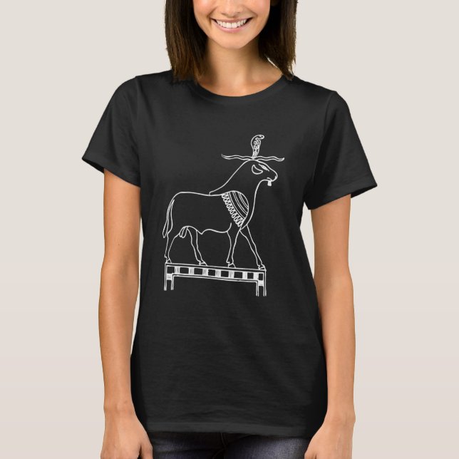 Cow And Snake  Ancient Egypt  Egyptian Hieroglyphi T-Shirt (Front)