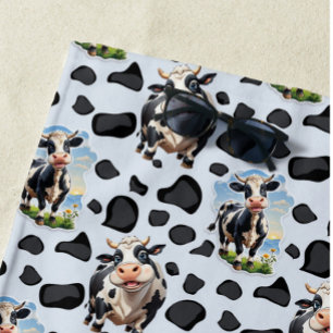 Cow Animal Pattern Design Beach Towel