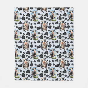 Cow Animal Pattern Design Fleece Blanket