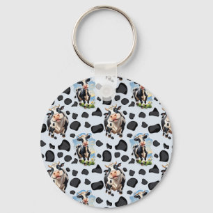 Cow Animal Pattern Design Key Ring